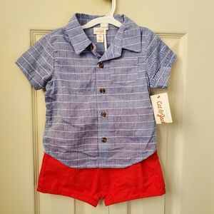 NWT Baby boy shirt set size 12M